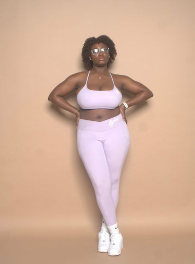 Cross Band Leggings Lilac